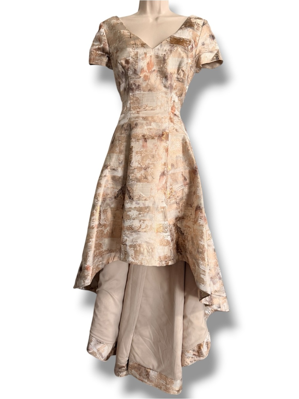 White Tie by Shani Jacquard High-Low Gown Size 2